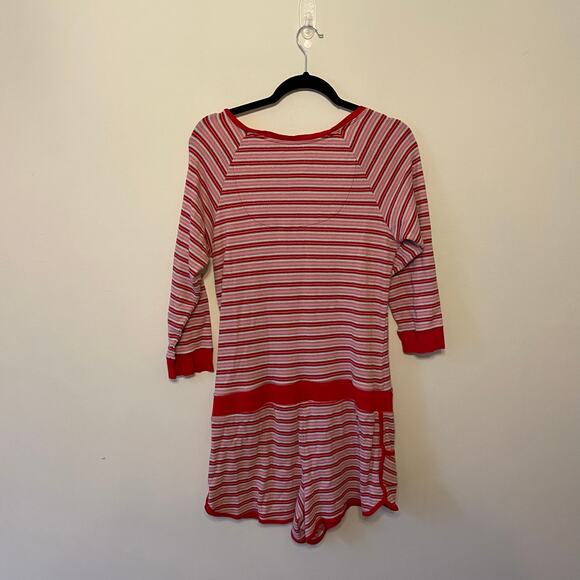 Victoria’s Secret L pajama romper sparkle stripe long sleeve deep scoop neck - Picture 5 of 7